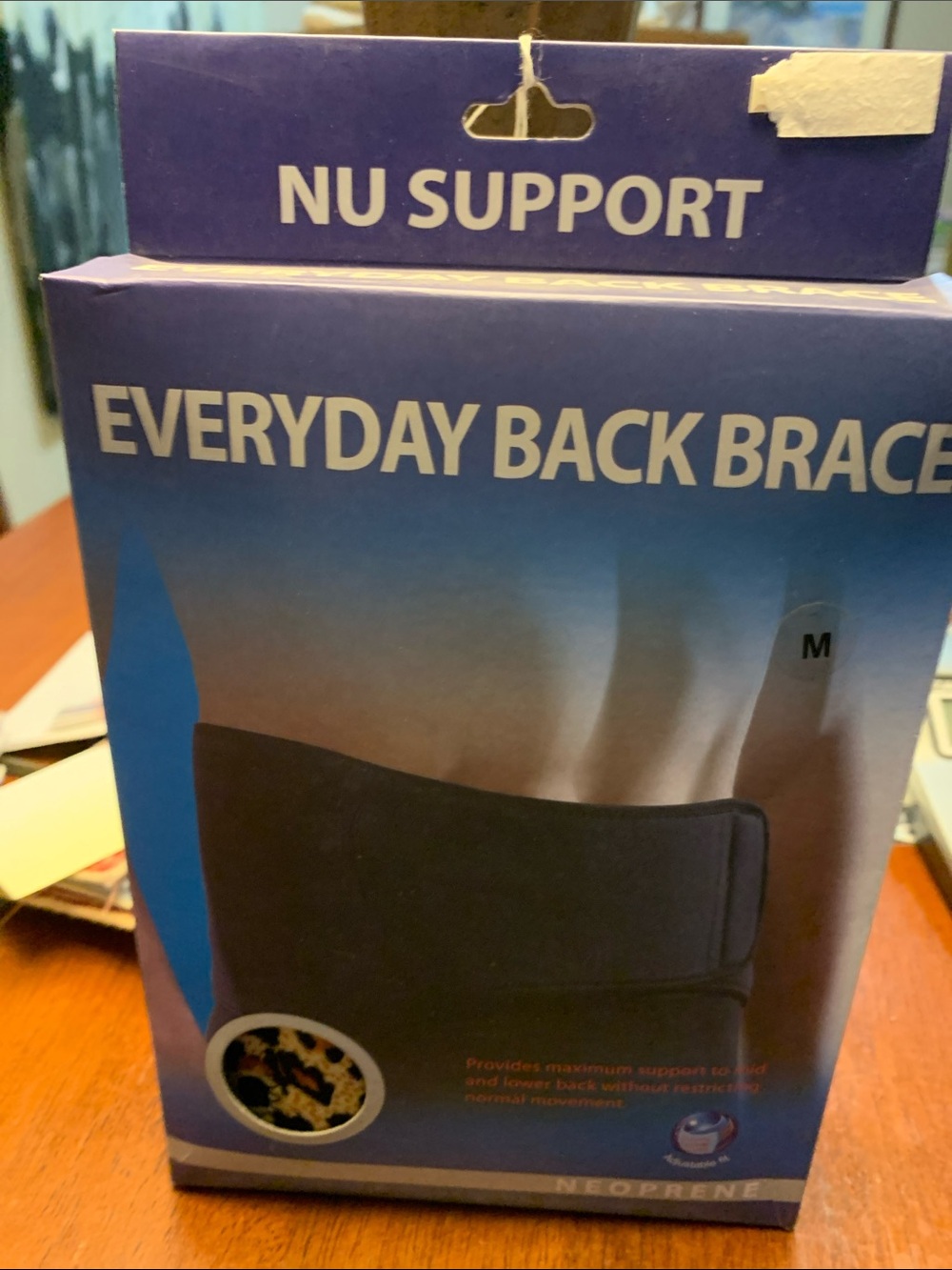 Casio Blue and Black Everyday Back Brace Packaging